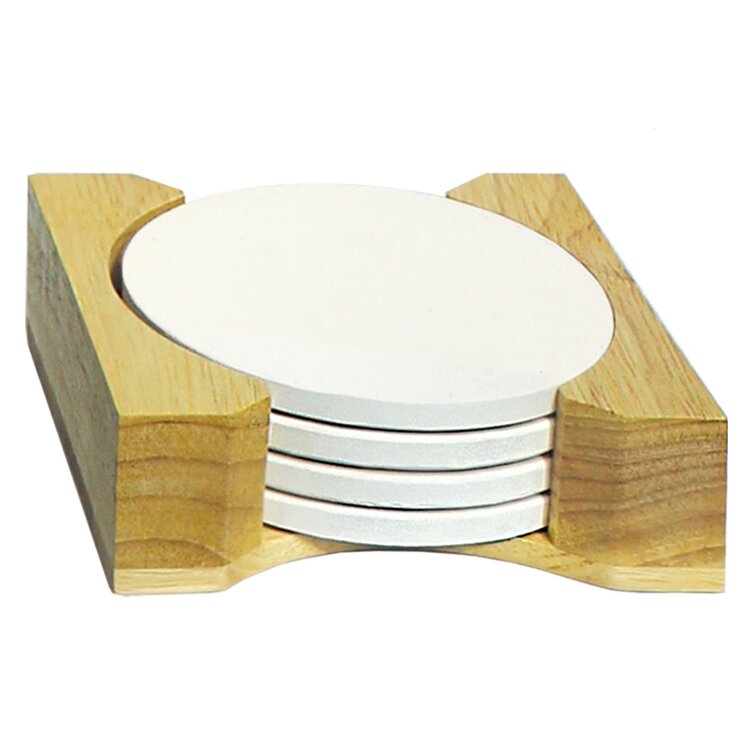 Round Wood Coaster Holder